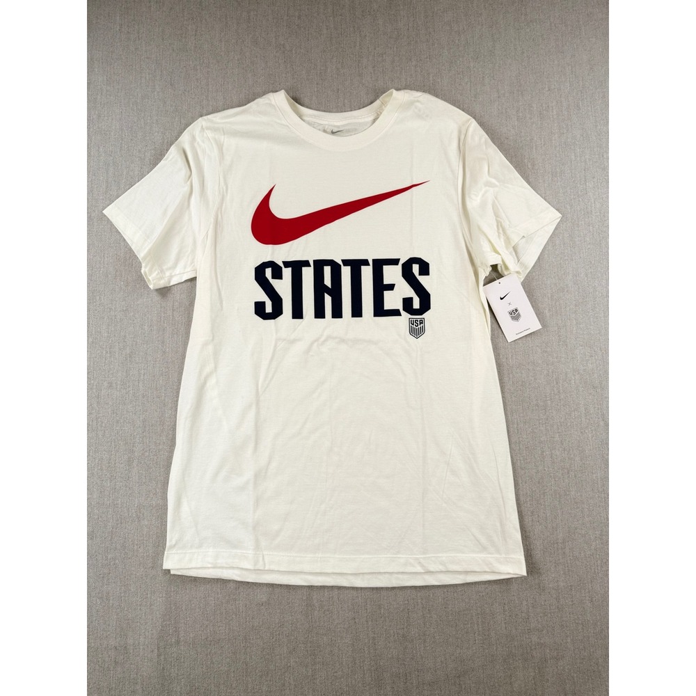 Nike USWNT States Graphic T-Shirt White Red Swoosh Mens Medium New